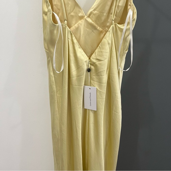 NWT Lovers and Friends Maxi Dress Alani Butter Yellow Gown Wedding Guest size S - Picture 7 of 10